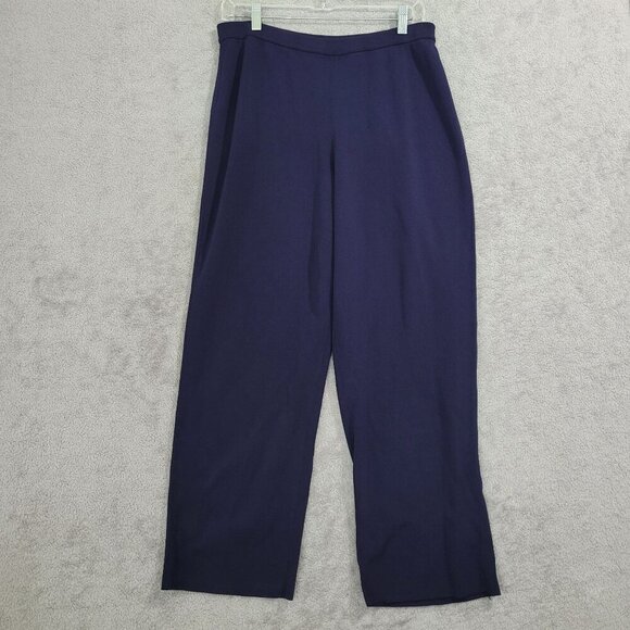 Chico's Navy Womens Pants Size 2/L Wide Leg Rayon Blend  Pull on JCT - Picture 1 of 6